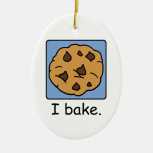 Ornement Ovale En Céramique Image de dessin animé d'un délicieux cookie au cho