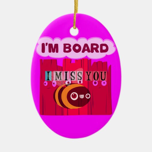 Ornement Ovale En Céramique Impression d'abeilles (Devant)