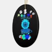 Ornement Ovale En Céramique Imprimer Hakuna Matata Lion (Gauche)