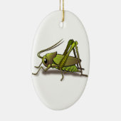 Ornement Ovale En Céramique Insecte vert de cricket (Droite)