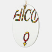 Ornement Ovale En Céramique Inverti "OFFICIAL Female Symbole Art Imprimer (Gauche)