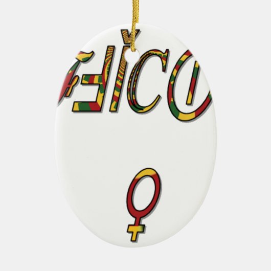 Ornement Ovale En Céramique Inverti "OFFICIAL Female Symbole Art Imprimer (Devant)