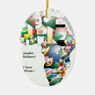 Ornement Ovale En Céramique Jambo Habari Afrique ! J'aime l'Afrique
