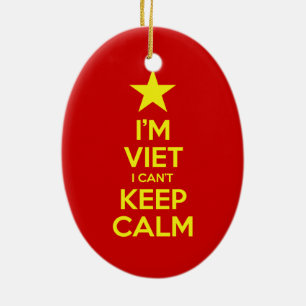 Ornement Ovale En Céramique Je suis Viêt Je ne peux pas garder le calme