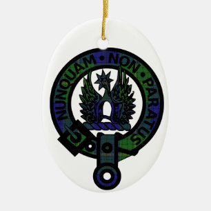 Ornement Ovale En Céramique Johnstone Clan Crest