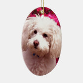 Ornement Ovale En Céramique Joli caniche (Droite)