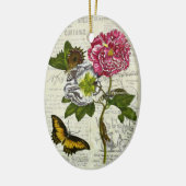 Ornement Ovale En Céramique Joli collage Vintage (Gauche)