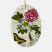 Ornement Ovale En Céramique Joli collage Vintage (Dos)