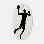 Ornement Ovale En Céramique Joueur de basket-ball Pop Art Silhouette (Droite)