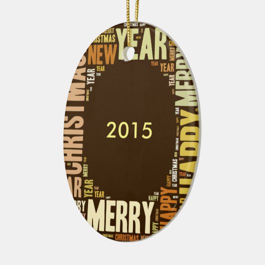 Ornement Ovale En Céramique JOY Wordcloud Noël (Gauche)