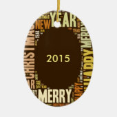 Ornement Ovale En Céramique JOY Wordcloud Noël (Devant)