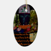 Ornement Ovale En Céramique Joyeux Amour de Pâques Foi et souhaits d'espoir (Droite)