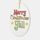 Ornement Ovale En Céramique Joyeux Noël vous (Gauche)