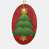 Ornement Ovale En Céramique Juif-Noël (Gauche)