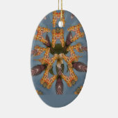 Ornement Ovale En Céramique Kaleidoscope Giraffe Mandala : Safari Art Abstrait (Droite)