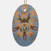 Ornement Ovale En Céramique Kaleidoscope Giraffe Mandala : Safari Art Abstrait (Gauche)