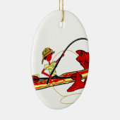 Ornement Ovale En Céramique Kayak Fishing (Droite)