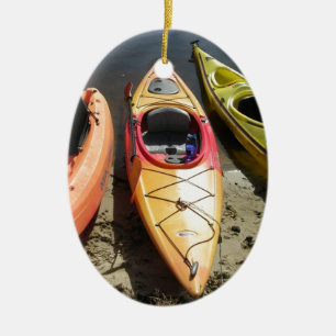 Ornement Ovale En Céramique Kayaks