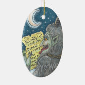Ornement Ovale En Céramique KRAMPUS NAUGHTLIST Noël Ornament Oval (Droite)