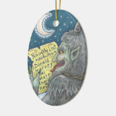 Ornement Ovale En Céramique KRAMPUS NAUGHTLIST Noël Ornament Oval (Gauche)