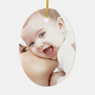 Ornement Ovale En Céramique la maman aime le bébé