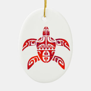 ORNEMENT OVALE EN CÉRAMIQUE LA TORTUE DE FIJIAN