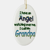ORNEMENT OVALE EN CÉRAMIQUE L'ANGE A APPELÉ GRANDPA (Droite)