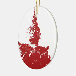 Ornement Ovale En Céramique Lao Giant Guardian .. Parc du Bouddha, Vientiane,