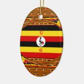 Ornement Ovale En Céramique L'Art Vibrant Ouganda Inspiré Du Drapeau (Gauche)