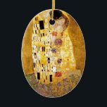 Ornement Ovale En Céramique Le Kiss Gustav Klimt<br><div class="desc">Peintre autrichien impérial Gustav Klimt,  chef-d'oeuvre : La peinture de Kiss</div>