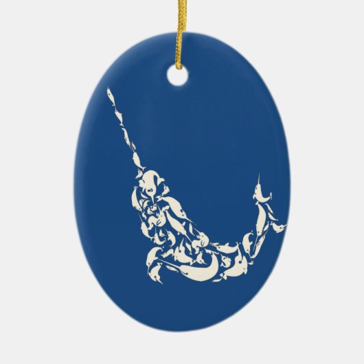 Ornement Ovale En Céramique Le Narwhal de Narwhals (Devant)