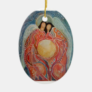 Ornement Ovale En Céramique Les gardiens