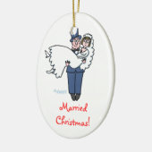 Ornement Ovale En Céramique Les jeunes mariés Noël d'abord ensemble mariée et  (Gauche)