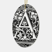 Ornement Ovale En Céramique Lettre A Monogramme Médiéval Art Nouveau (Gauche)