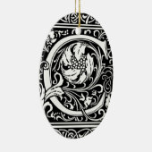 Ornement Ovale En Céramique Lettre C Monogramme médiéval Art Nouveau (Droite)