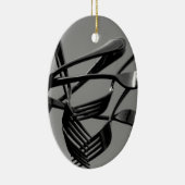 Ornement Ovale En Céramique Levitation de la fourche (Droite)