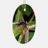 Ornement Ovale En Céramique libellule avec fleurs blanches (Droite)