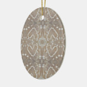 Ornement Ovale En Céramique Love Hearts Sea Shells, Romantic Exotic Tropical (Gauche)