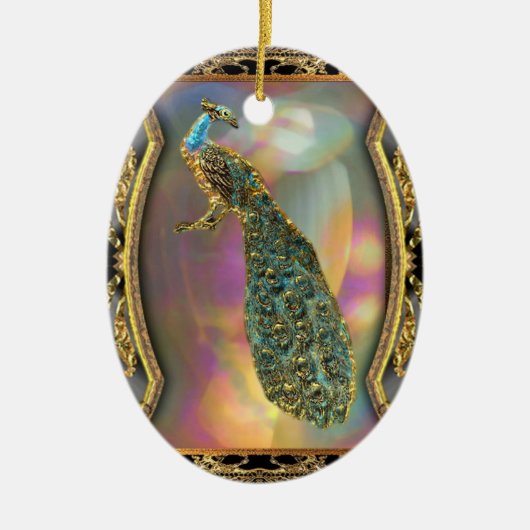 Ornement Ovale En Céramique Madame Peacock (Devant)