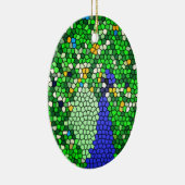 Ornement Ovale En Céramique Magnifique Peacock mosaïque cadeaux d'art customis (Droite)