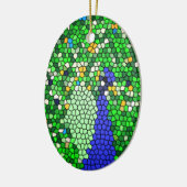 Ornement Ovale En Céramique Magnifique Peacock mosaïque cadeaux d'art customis (Gauche)