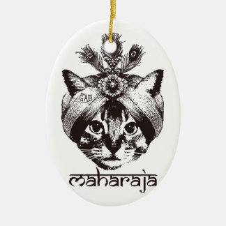 Ornement Ovale En Céramique Maharaja Cat