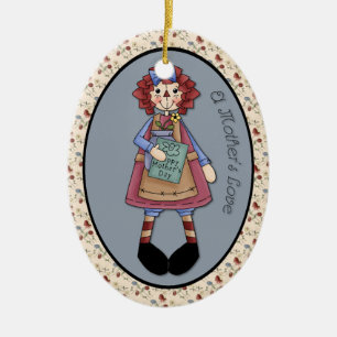 Ornement Ovale En Céramique Mai "L'amour d'une mère" Annie Ornament
