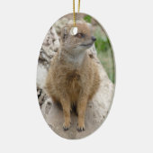 Ornement Ovale En Céramique mangouste jaune (Gauche)