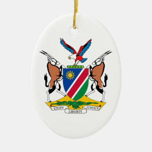 Ornement Ovale En Céramique Manteau de la Namibie des bras