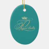 Ornement Ovale En Céramique Marie Antoinette LeBrun Portrait Blue Damask Ornam (Dos)