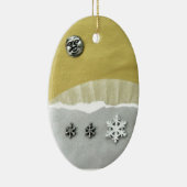 Ornement Ovale En Céramique Matin de solstice d'hiver - collage (Droite)