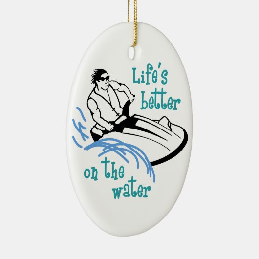 Ornement Ovale En Céramique Meilleures conditions de vie dans l'eau (Droite)