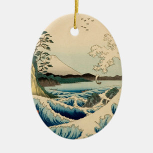 Ornement Ovale En Céramique Mer japonaise de Satta Hiroshige Art