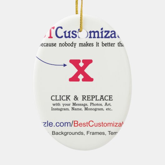 Ornement Ovale En Céramique Modèle vide rapide et facile (Dos)